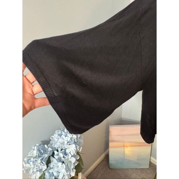 H & M Womens Open Front Knit Kimono Cardigan Sweater Black Medium - Picture 5 of 8